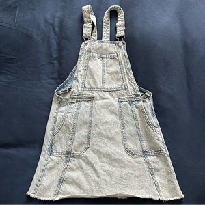 Zara denim overalls mini skirt jumper dress in light blue wash